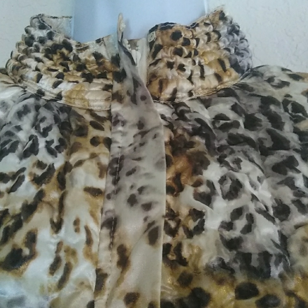 Ruby Rd ruffled leopard blazer L - Picture 3 of 5